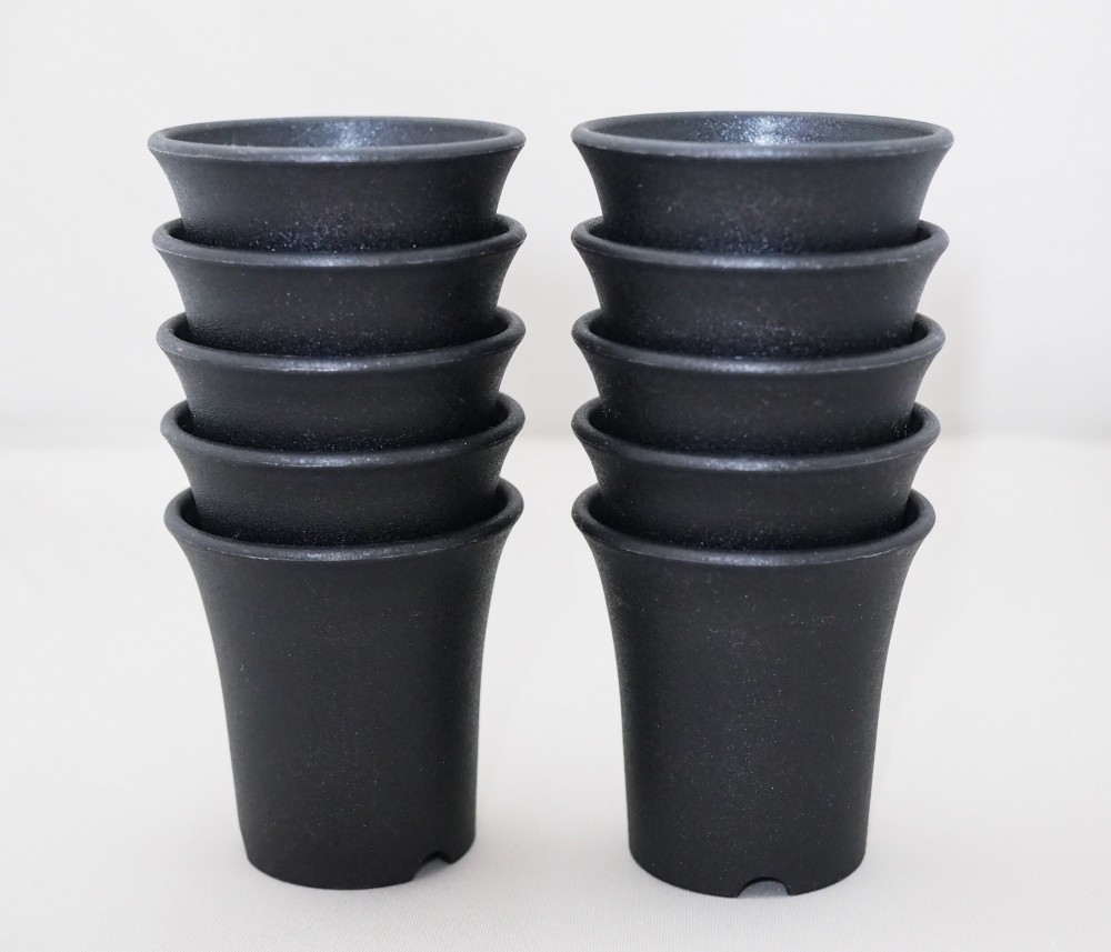 プラスチック鉢：ミニ蘭鉢／黒プラ鉢 2.5号 ×10個セット | nae-ya 